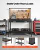 VEVOR Hardwood Workbench, 110 kg Weight Capacity, 1200 mm Heavy Duty Workbench with Pegboard, 4 AC Outlets & 2 USB Ports