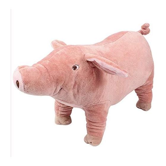 Yurika Dog Toy Stuffed Cute Pig Dog Toothpaste Doggyman Dog Birthday Present Teddy Golden Retriever Pet Toy Durable (S)