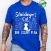 Men's Summer Casual Shirt Funny Cat Escape Plan Science Design T-Shirt Men's Physics Science Nerd Geek Short Sleeve T-Shirt Tops