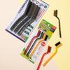 Stove Gas Cleaning Brush Set With Plastic Handle And Steel Wire For Kitchen Use
