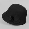 Autumn and winter hat women's wool woolen basin hat thickened thermal top hat