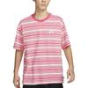 Comfortable Skin-Friendly Soft Striped Logo Print Pullover Short Sleeve T-Shirt Men Tops Ice-Pomegranate FQ3712838
