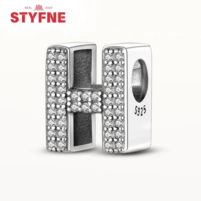 Kupfer 26 Buchstaben Glänzend Zirkon Alphabet Anhänger Perle Passend Original Armband DIY Feiner Schmuck Geschenk Für Frauen Machen