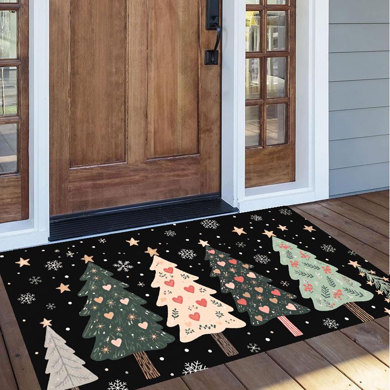 Christmas Pattern Square Area Rug Comfort Indoor Floor Carpet For Home Holiday Gift