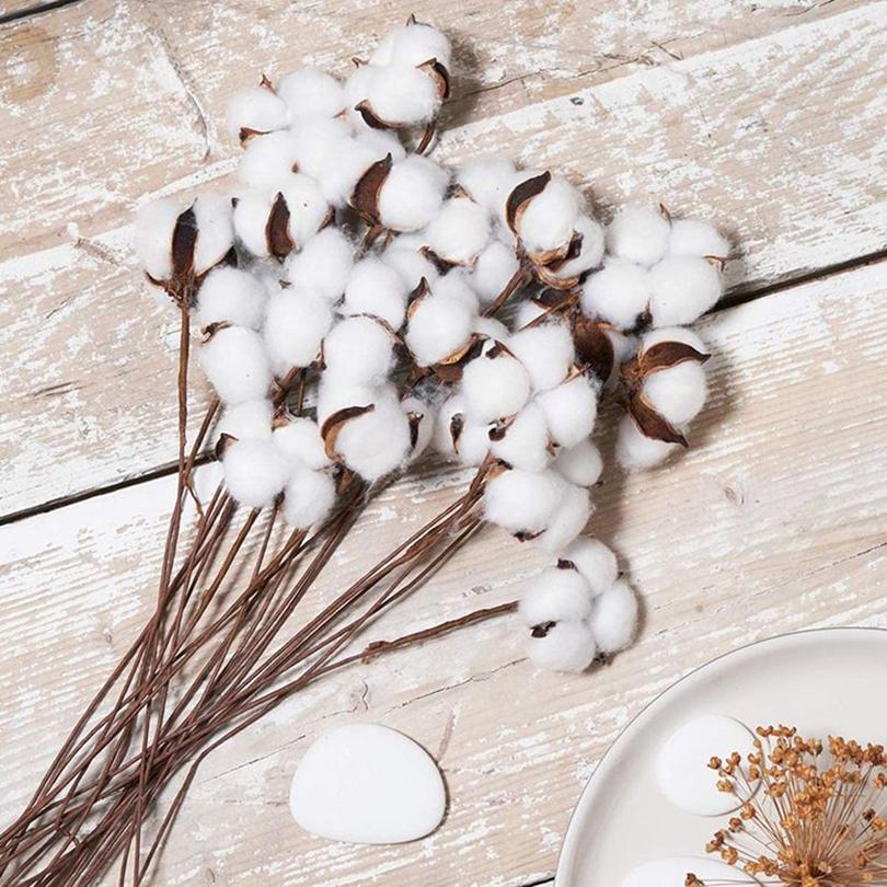 1/4pcs Natural Cotton Artificial Plants Flower Branch Wedding Festivals Parties Flower Garland Vase Home Dining Table Decoration