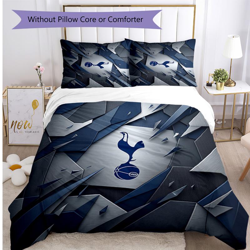 Set Lenzuola 3 Pezzi Stampato Tottenham Hotspur Morbido Delicato sulla Pelle Lavabile Copripiumino e Federe Set Tutte le Stagioni Camera da Letto