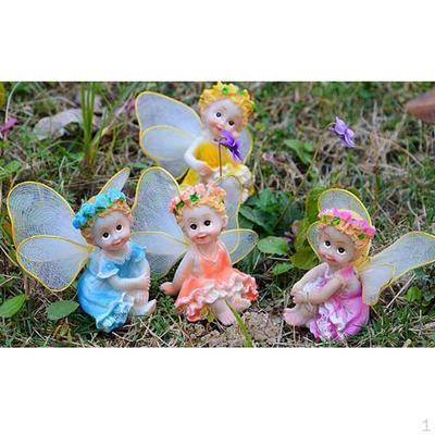 4 Pcs Resin Garden Ornaments Miniature Fairy Table Decoration