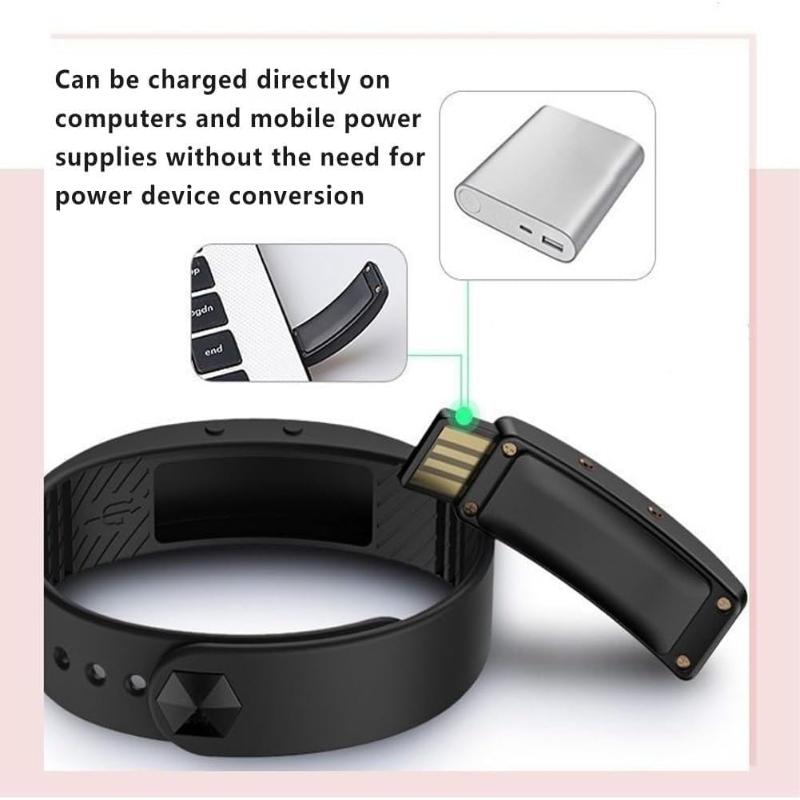 Ceas cu Alarmă Silențioasă cu Temporizator, Brățară Vibratoare Portabilă pentru Alarmă, Monitor de Activitate cu Șoc, Memento pentru Medicamente Reîncărcabil Fără a Deranja Partenerul