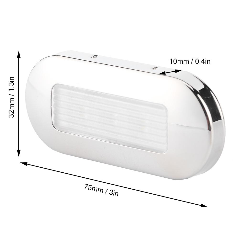 12V DC LED Walkway Courtesy Light Oval Shape 3 Lamp Beads IP67 Waterproof for Marine Boat RV