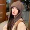 Chapeau Tricoté Chaud d'Hiver Femmes Bonnet à Oreillettes Super Doux Épaissi Coupe-Vent Temps Froid Chapeau Tendance pour Automne Épais