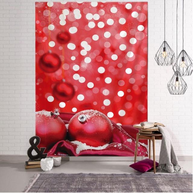 Świąteczny gobelin Prezenty świąteczne kominek Święty Mikołaj Choinka gobelin pokój akademik dekoracja wnętrz wisząca na ścianie