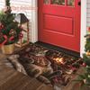1Pcs Anti Fatigue Kitchen Rugs, Christmas Style Lazy Cat Print Waterproof Non-Slip Thick Cushioned Mat Comfort Standing Mat
