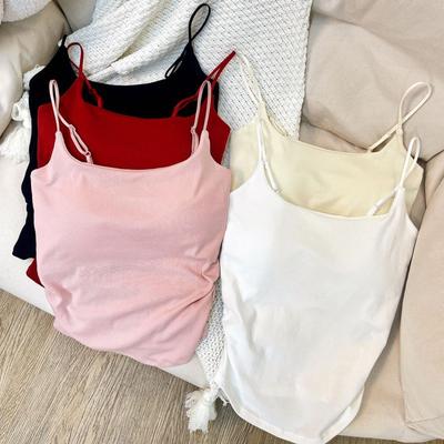 Hot Girls Just Want To Wear A Chest Pad Pleated Halter Tank Top Female Summer Outside Wearing Backless Chest Wrap Tight Inside with A Base Top