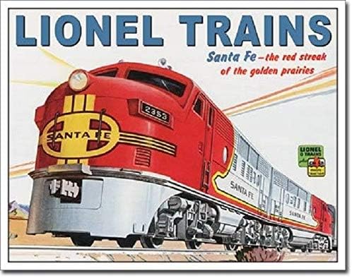 

Lionel Train Santa Fe Railroad Retro Ad Poster Wall Art Decor Metal Tin Sign 20x30cm（7.8x11.8inch）