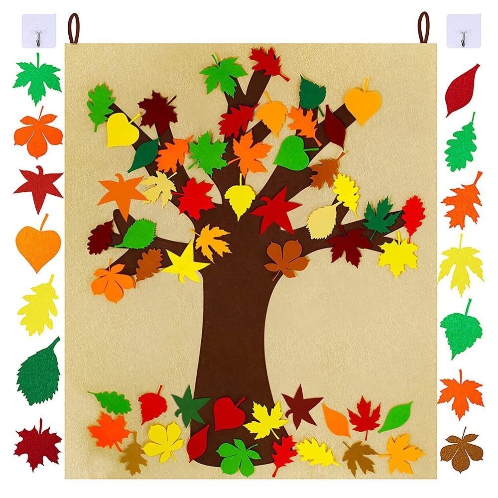 Thicken Felt Fall Tree Craft Kit Thanksgiving Education Toy New Montessori Busy Board  for Kids