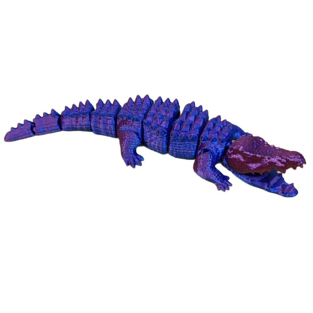 

3D printed integrated skeleton crocodile, joints are fully movable and desktop & bedroom decorations, toys, home decoration, desktop accessories фіолетовий