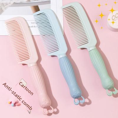 Μαλακή χαριτωμένη χτένα κινουμένων σχεδίων, χαριτωμένη κορεάτικη εκδοχή του Διαδικτυακού κοριτσιού διασημοτήτων, αντιστατική πλαστική χτένα για μπούκλες για ενήλικα παιδιά