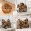 Leopard Print Floral Sofa Cushion With Plush Faux Fur For Home Decor
