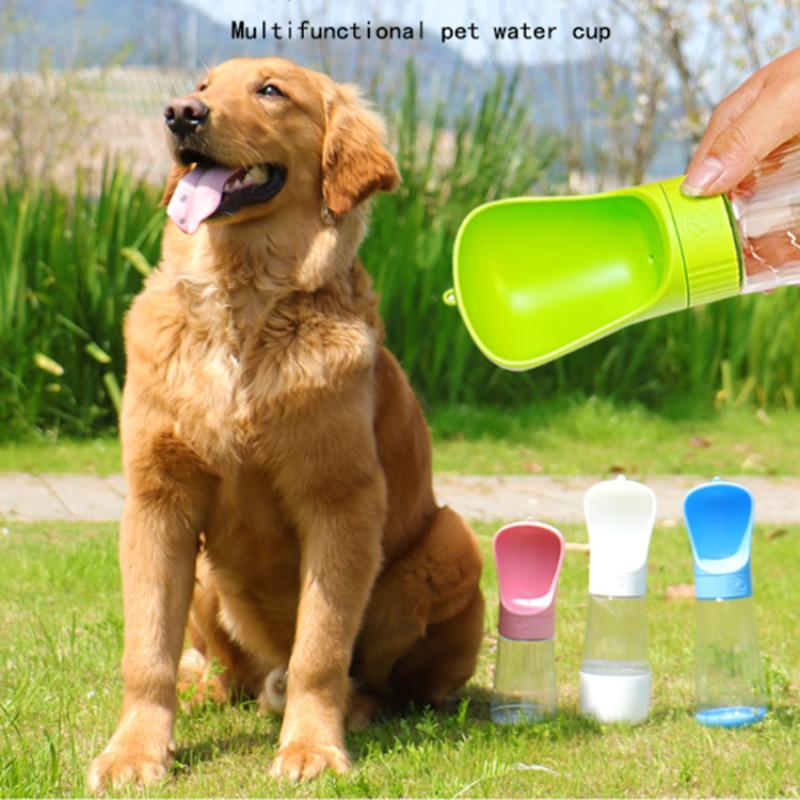 Portable Pet Water Bottle For Dogs Outdoor Travel Cup With Foldable Bowl Dog Feeding Drinking Dispenser Accessories KTY