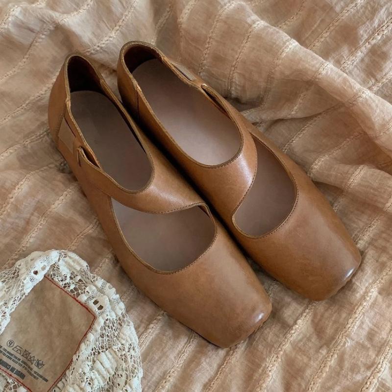 Women Mary Jance Shoes Square Toe Designer Shoes Fashion Heeled Sandals 2025 Elegant Dress Ballet Pumps Mujer Zapatillas