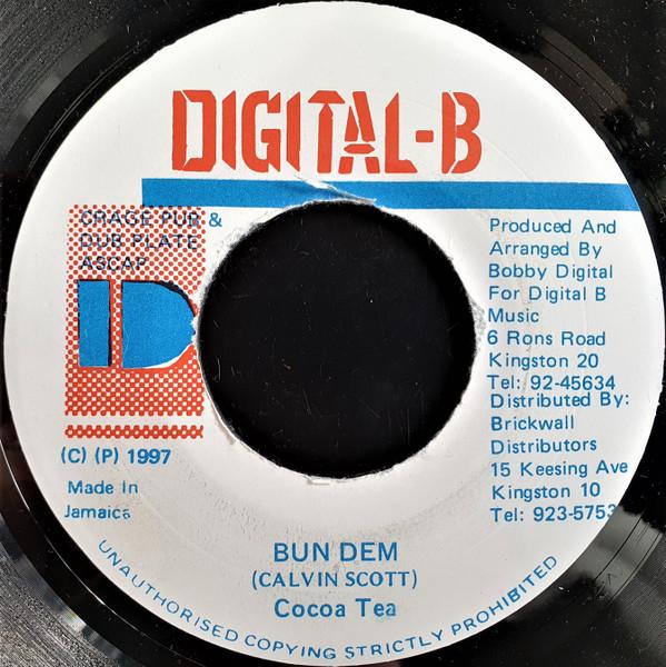 

7inch Record COCOA TEA - Bun Dem NONE Digital-B 1997 Jamaica Reggae, Ska & Dub Used