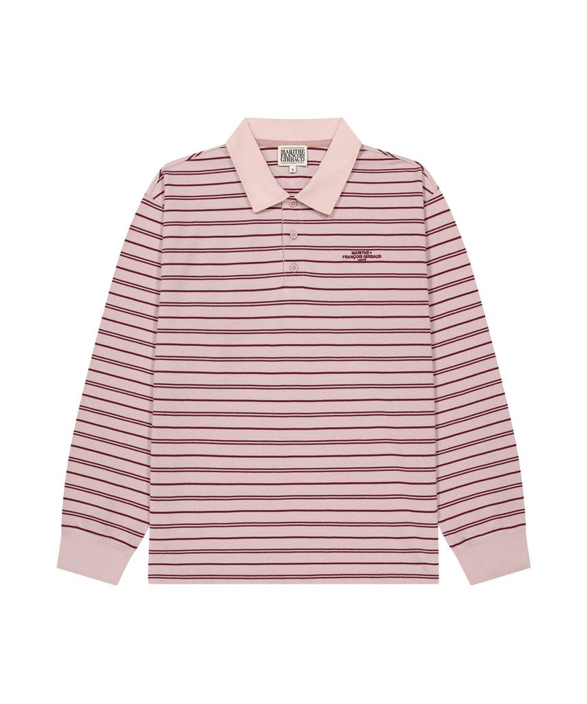 Malittepeulangsowajeobeo Stripe Pique Long Sleeve Tee Pink