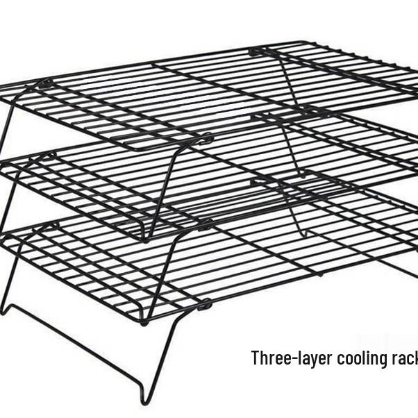 Non-stick Black Cooling Rack for Baking: Small & Large Cake, Bread, and Cookies.
