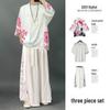Men's Chinese Style Ice Silk Taoist Robe: Trendy Three-Piece Hanfu Tang Suit for Summer
