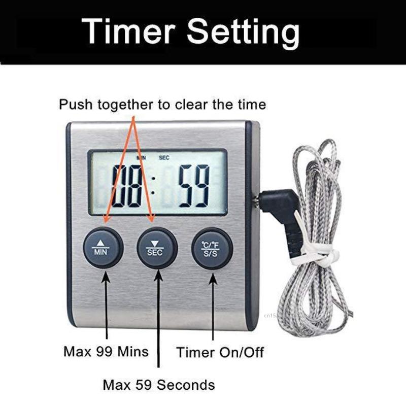 Digital Kitchen Meat Thermometer Food Temperature Probe for Liquids Oven BBQ Frying Thermometer Cooking Tools