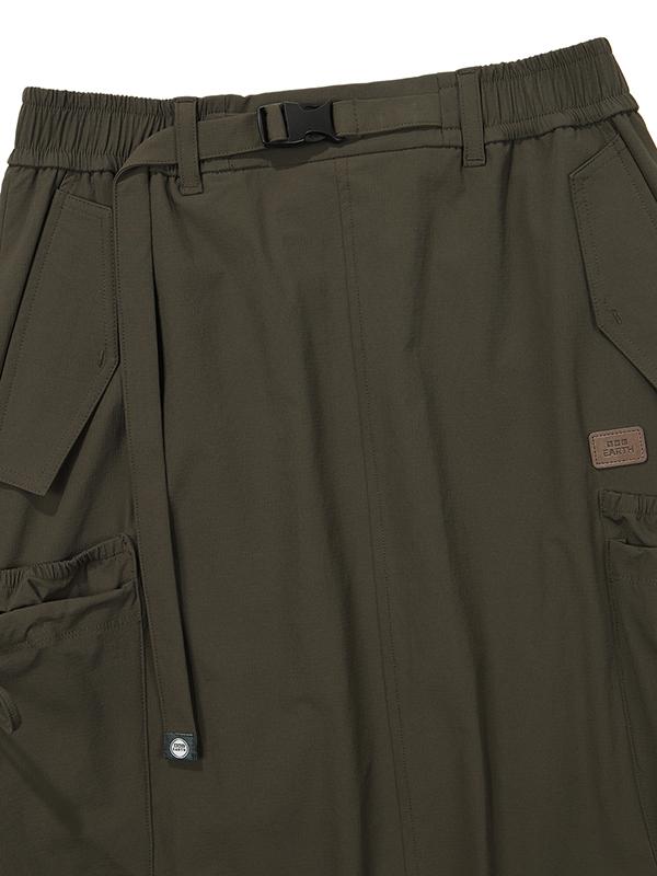 Bbc Earth W Ripstop Flexible Shirred Skirt_Dark Khaki