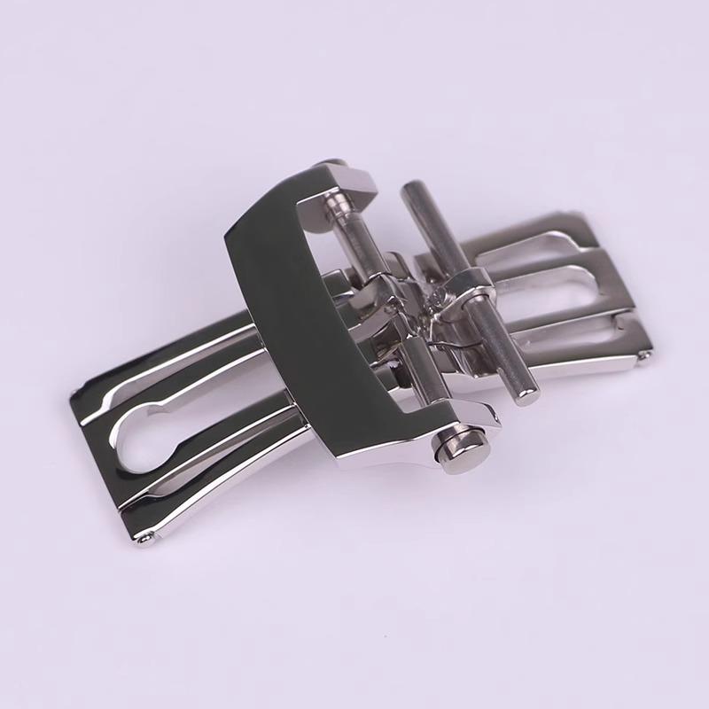 

For Blancpain Fifty Xun Clasp Butterfly Buckle Folding Buckle 20MM Rubber Leather Strap Buckle Stainless Steel 20mm серебряный