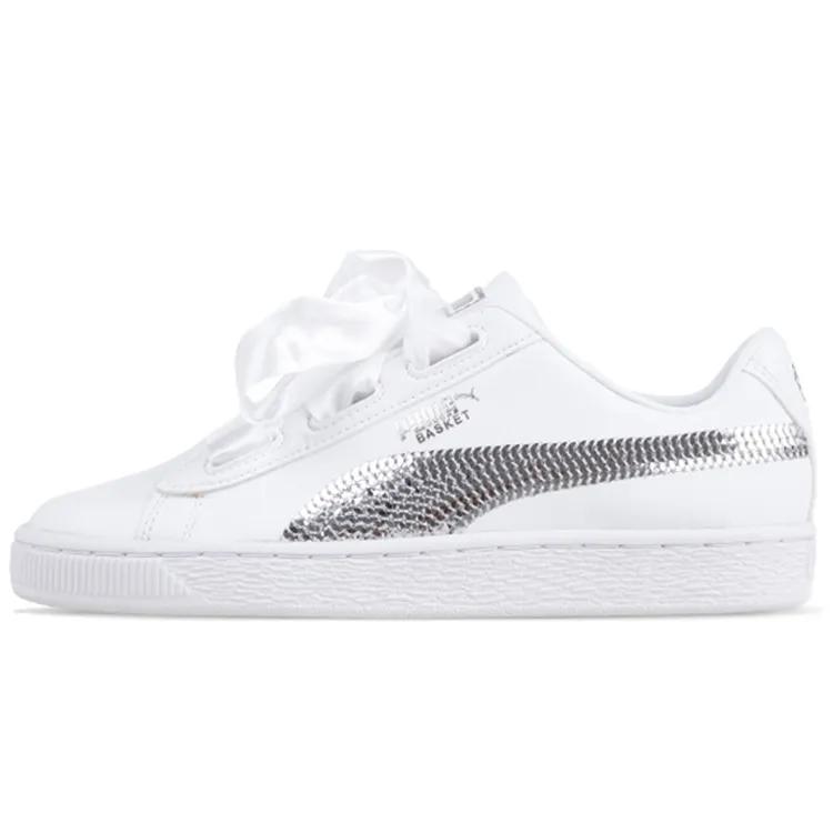 PUMA Basket Low top Kids' Skateboarding Shoes White Teenagers (Unisex) Kids' Skateboarding Shoes 366847 02