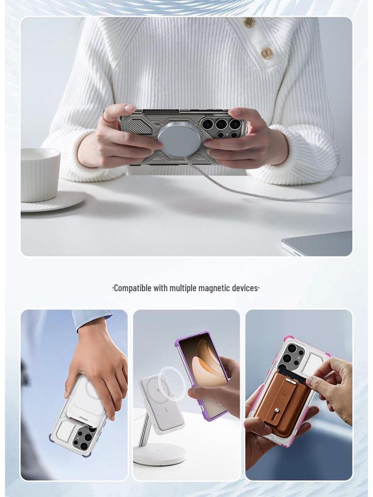 Compatible Samsung S25 ULTRA/S25 EDGE Magnetic Transparent Airbag Anti-fall Case