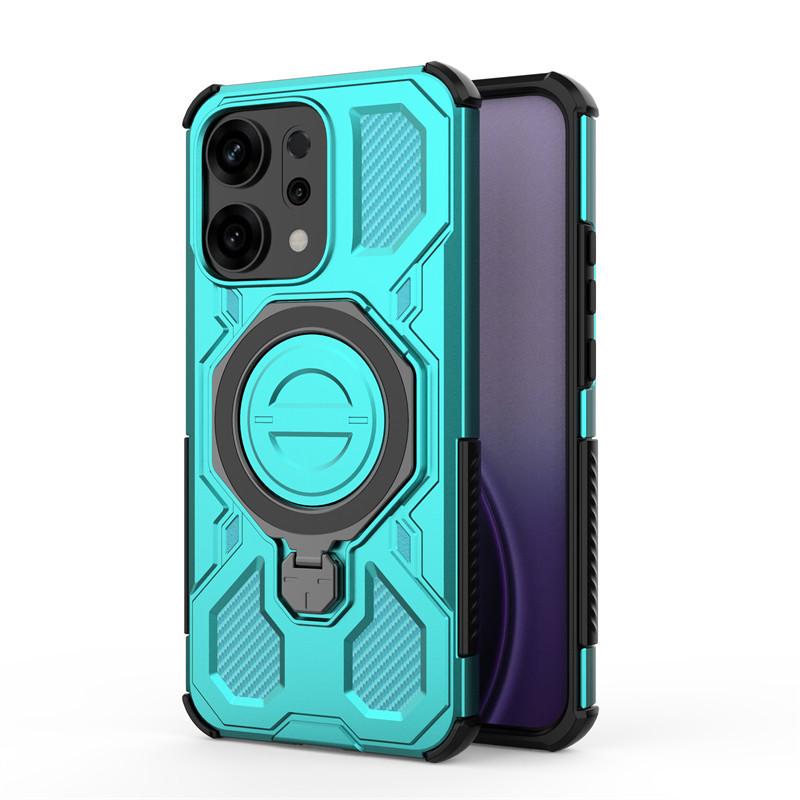 

Роскошный магнитный бронированный чехол для oppo Reno14 Чехлы oppo Reno14 14 Pro 5G Чехол Magsafe Беспроводная зарядка Чехол для телефона oppo Reno14 Oppo Reno14 зелёный