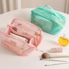 Women'S Portable Storage Toiletry Organizer Bag Mesh Transparent Makeup Bag Large Capacity Tote Multifunctional Makeup Case