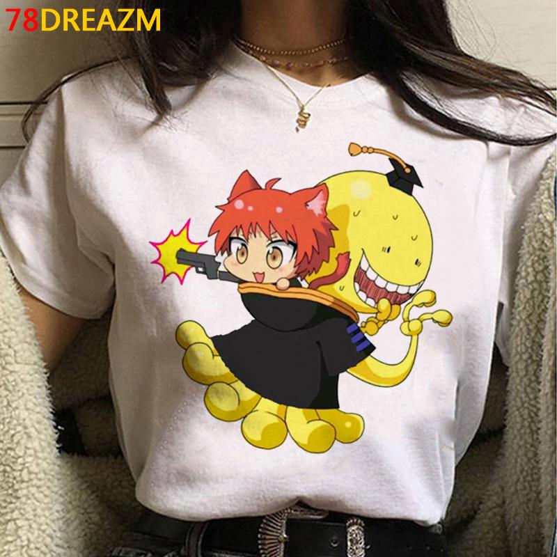 Japońskie Anime Damski/Męski T-Shirt Assassination Classroom Oversize T-Shirty Vintage Grunge Casual 2023 Letnia Odzież Topy Koszulka