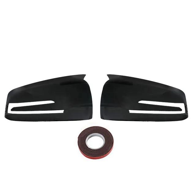 

For Benz W176 W246 W212 W204 C117 X204 A B C E S CLA GLA GLK Class ABS Side Mirror Cover Wing Cap Door Trim Adhesive Sticker Gloss Black