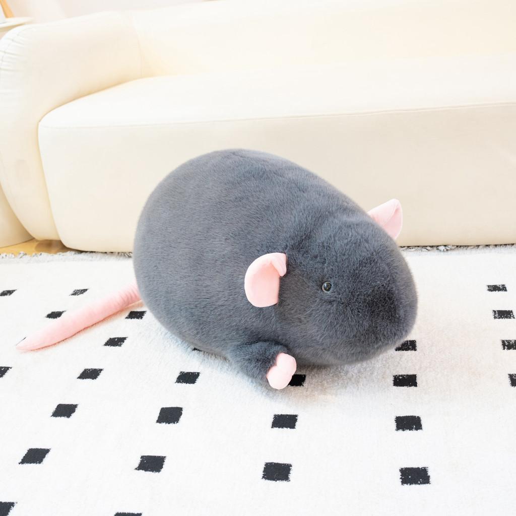 

Cute Mouse Plush Pillow With Soft Short Pile For Sleep And Lounging 18cm темно-сірий