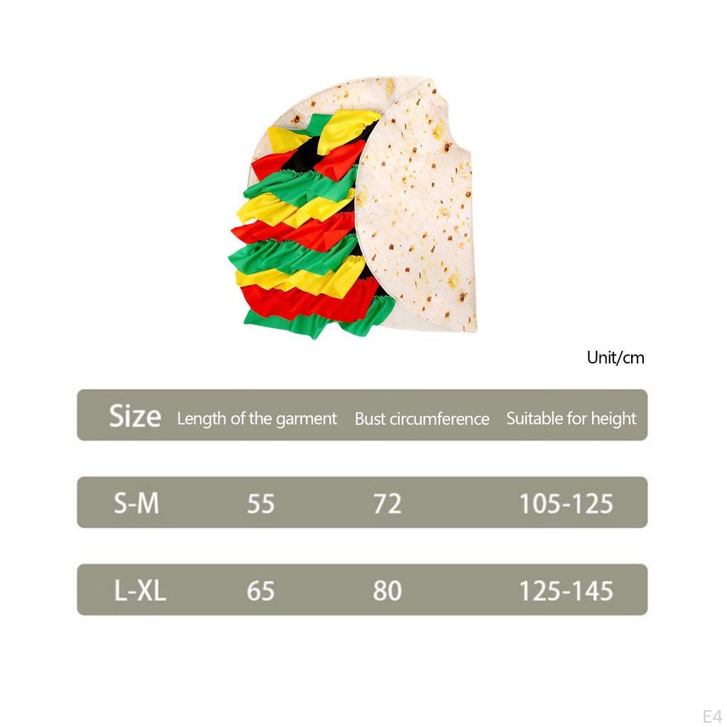 Burritos Costume Cosplay Gift Fun Food Outfit for Theme Party Carnival Festival