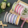 10 Yards für Schleifen Haarschmuck Geschenkverpackung 1,5cm Blumenstrauß DIY Basteln Candy-Wave Gingham-Band Karostoff