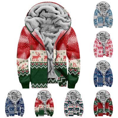 Pulover cu mânecă lungă și fermoar cu imprimare casual personalizat pentru bărbați Costum din bumbac gros iarna