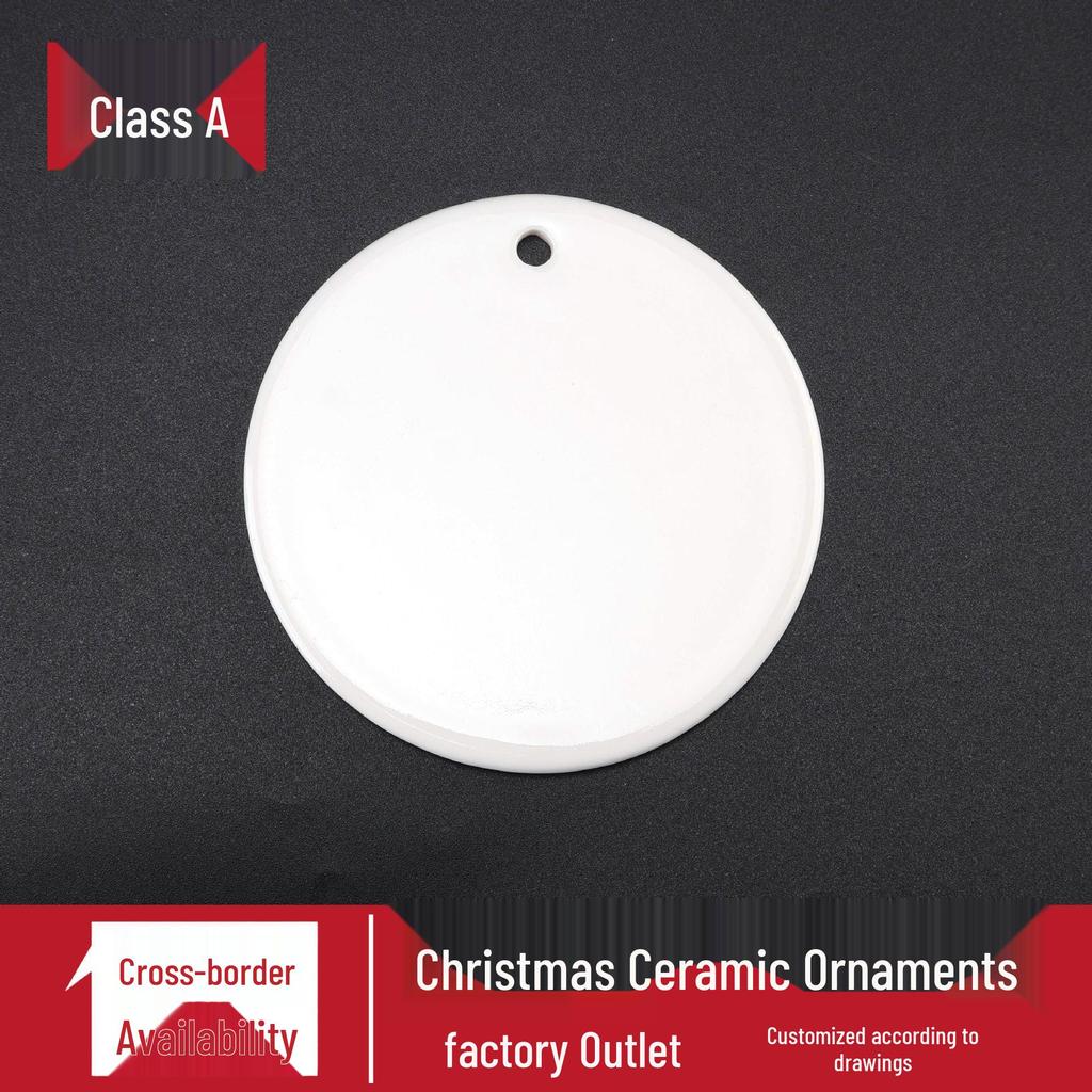 UV-Printed Ceramic Christmas Ornaments with Hang Tags