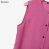 ZANZEA Women Sleeveless Tank Tops and Pants Casual Two Piece Suit Sets