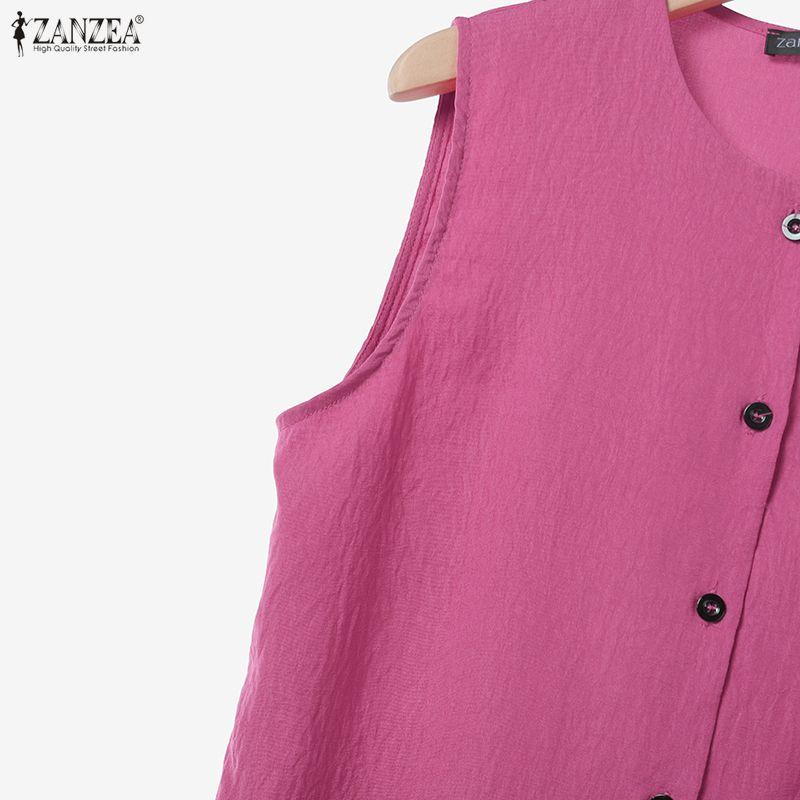 ZANZEA Women Sleeveless Tank Tops and Pants Casual Two Piece Suit Sets