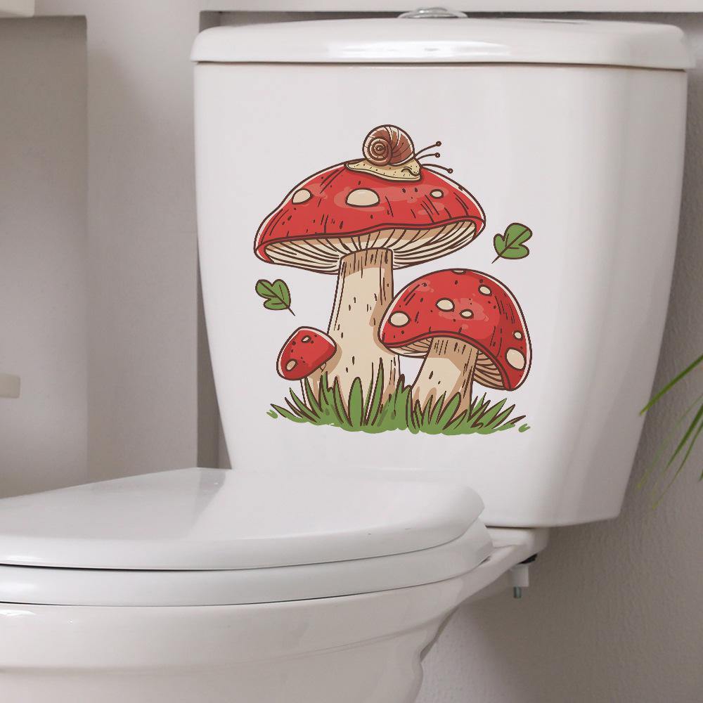 Fun-m145 Painted Mushroom Snail Toilet Post Bathroom Bathroom Decorative Wall Stickers Self-adhesive