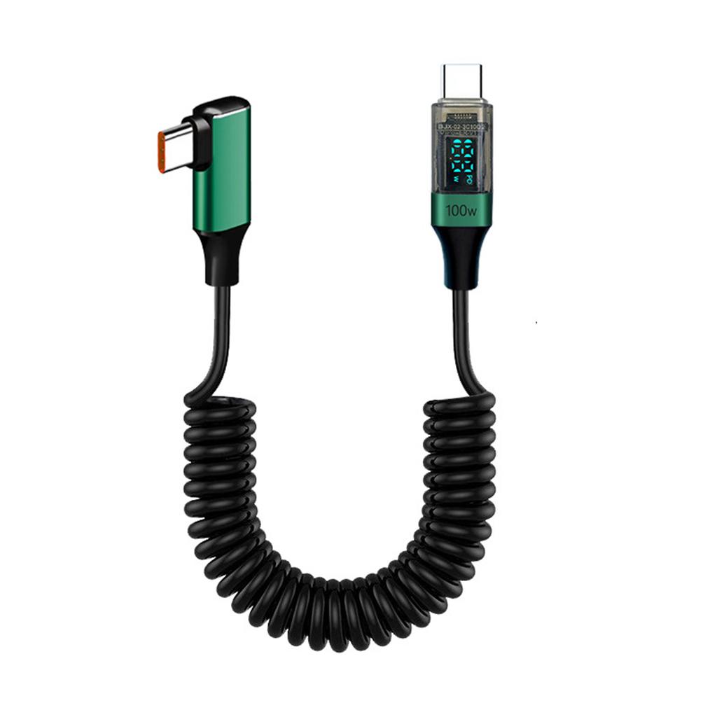 Elbow 100W Digital Display Spring Fast Charging Cable Super Fast Charging Data Cable Digital Display