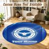 Round Rug Custom NameBrighton & Hove Albion Football Pattern Non Slip Carpet Home Floor Decor