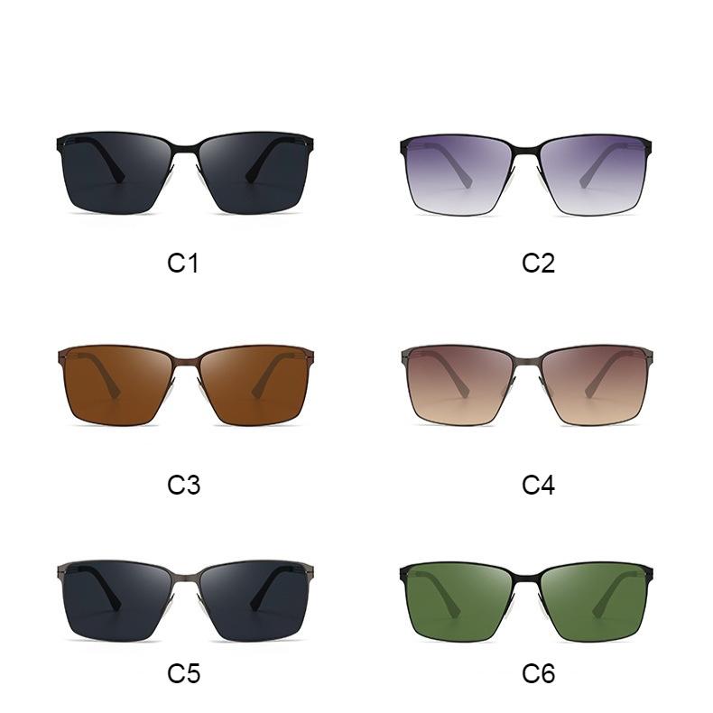 Men's Sunglasses, Metal Square Sunglasses, UV-proof Driving Fishing Sunglasses.