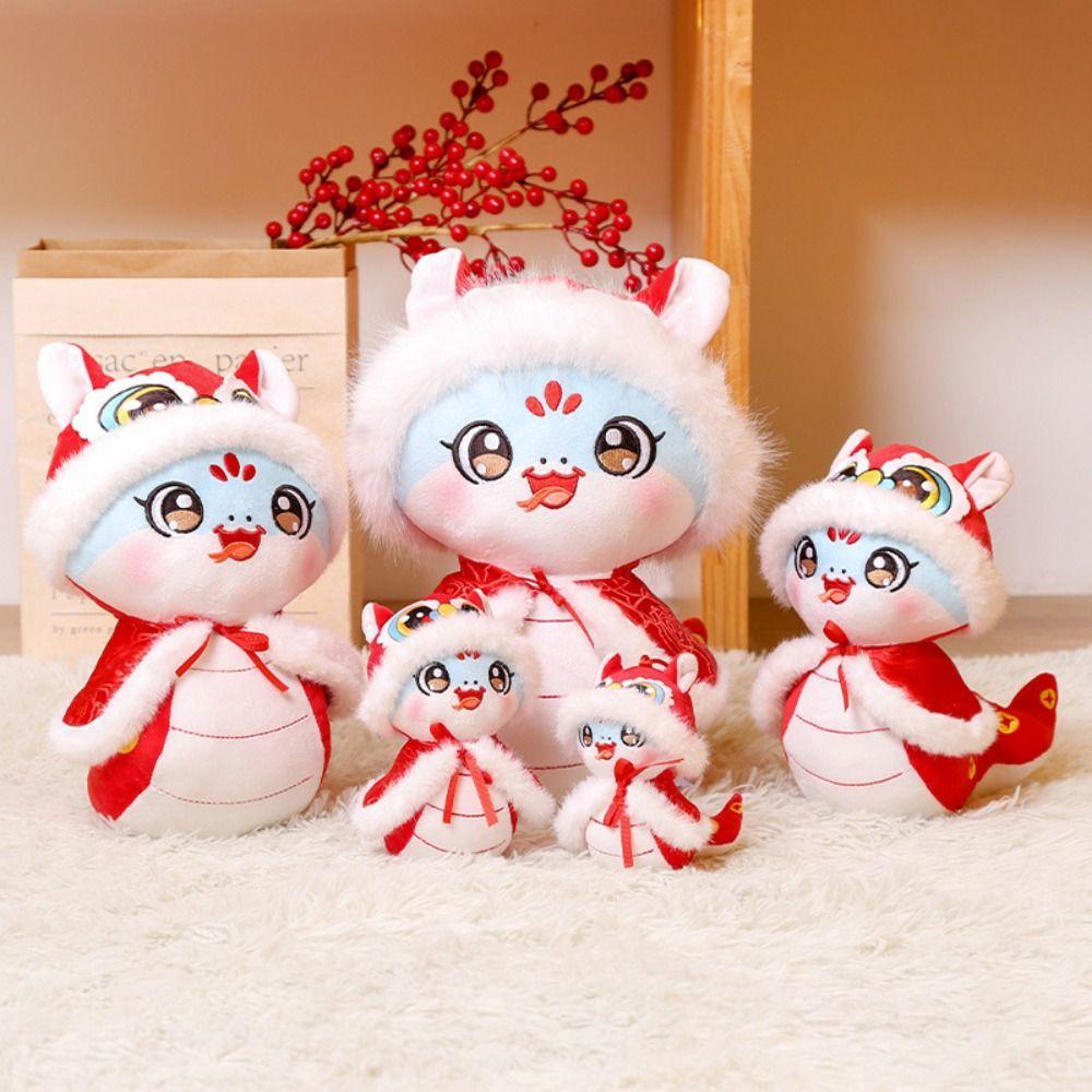 Funny Lucky Snake Plush Doll Big Eyes Stuffed Animal Doll Adorable Snake Year Plush Toy  Home Decor