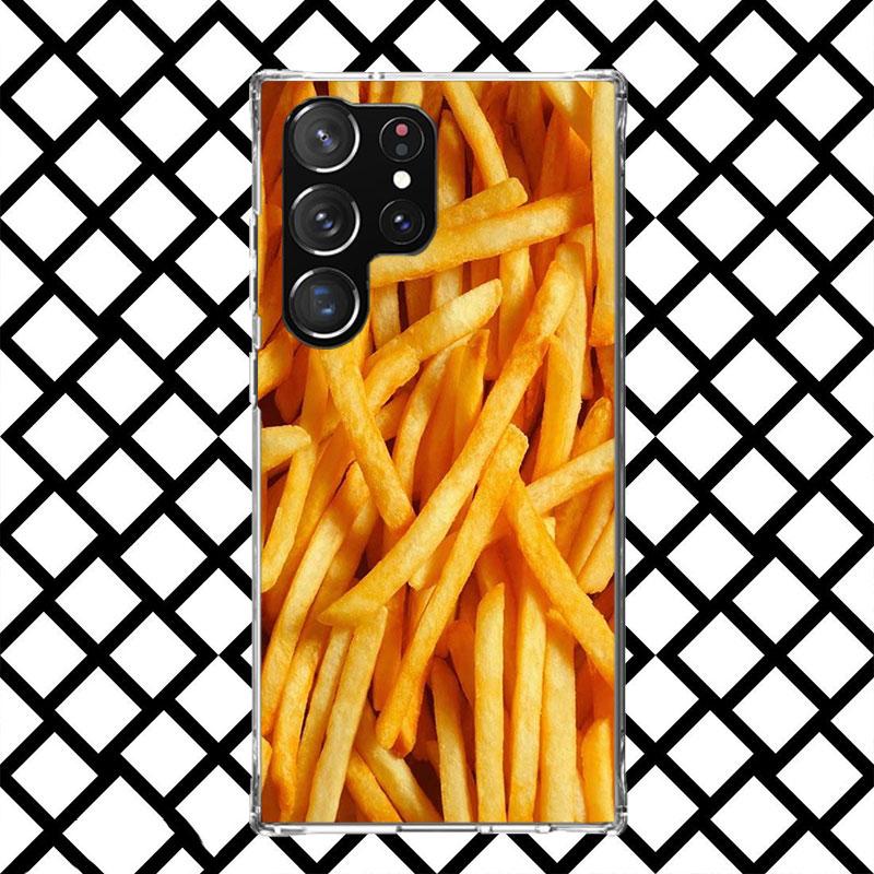 French Fries Burger Pizza Phone Case for Samsung Galaxy S26 S25 Edge S24 S23 Ultra S22 Plus S21 FE S20 + Soft Cover Print Fundas